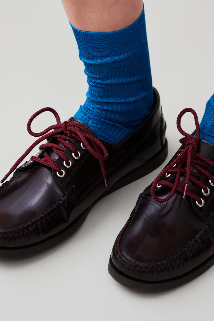 BAXTER BOAT SHOE OXBLOOD SATIN LEATHER CARON CALLAHAN