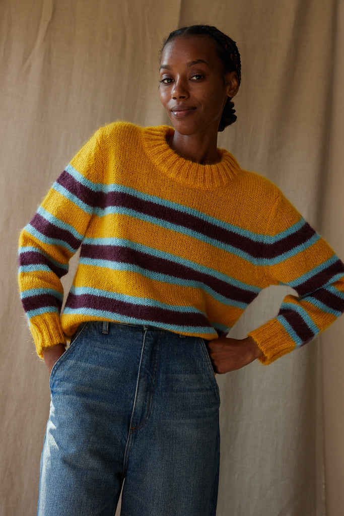 FLETCHER SWEATER | CANARY STRIPE MOHAIR – CARON