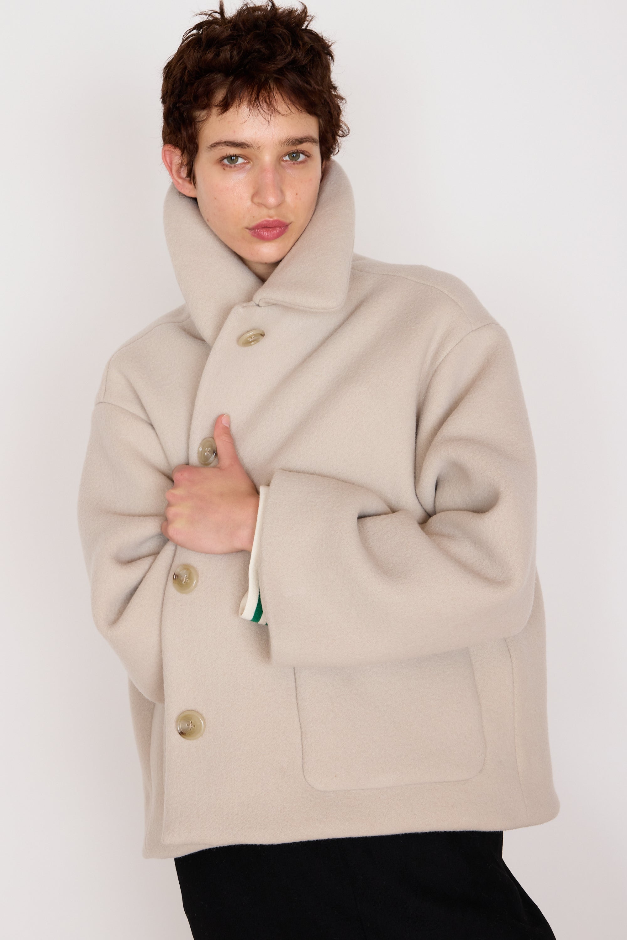 TRINITY COAT | OATMEAL DOUBLEFACE WOOL – CARON CALLAHAN
