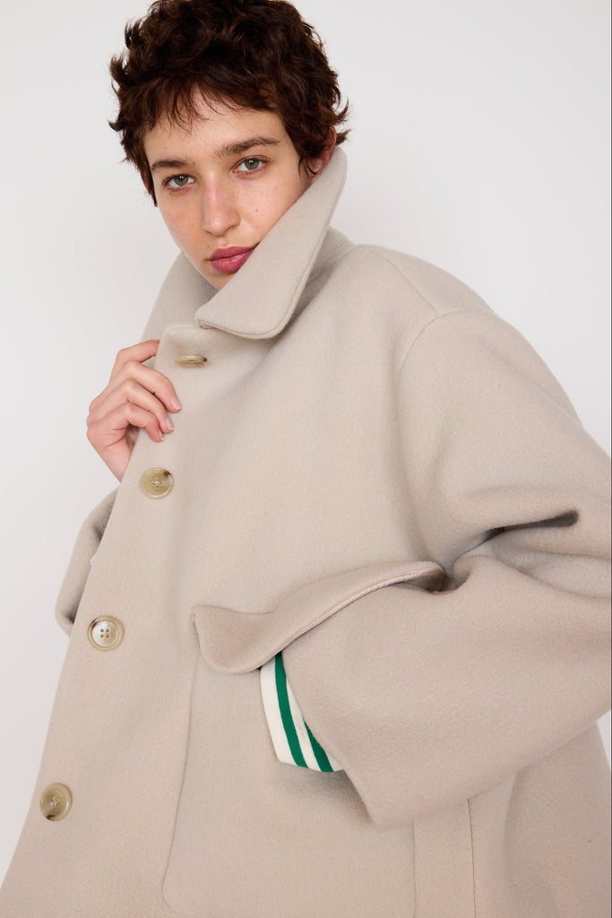 TRINITY COAT | OATMEAL DOUBLEFACE WOOL – CARON CALLAHAN