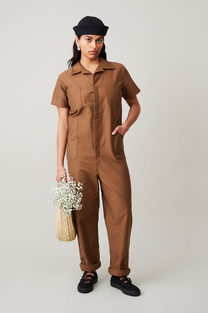 Crawford Jumpsuit Tobacco Twill – CARON CALLAHAN