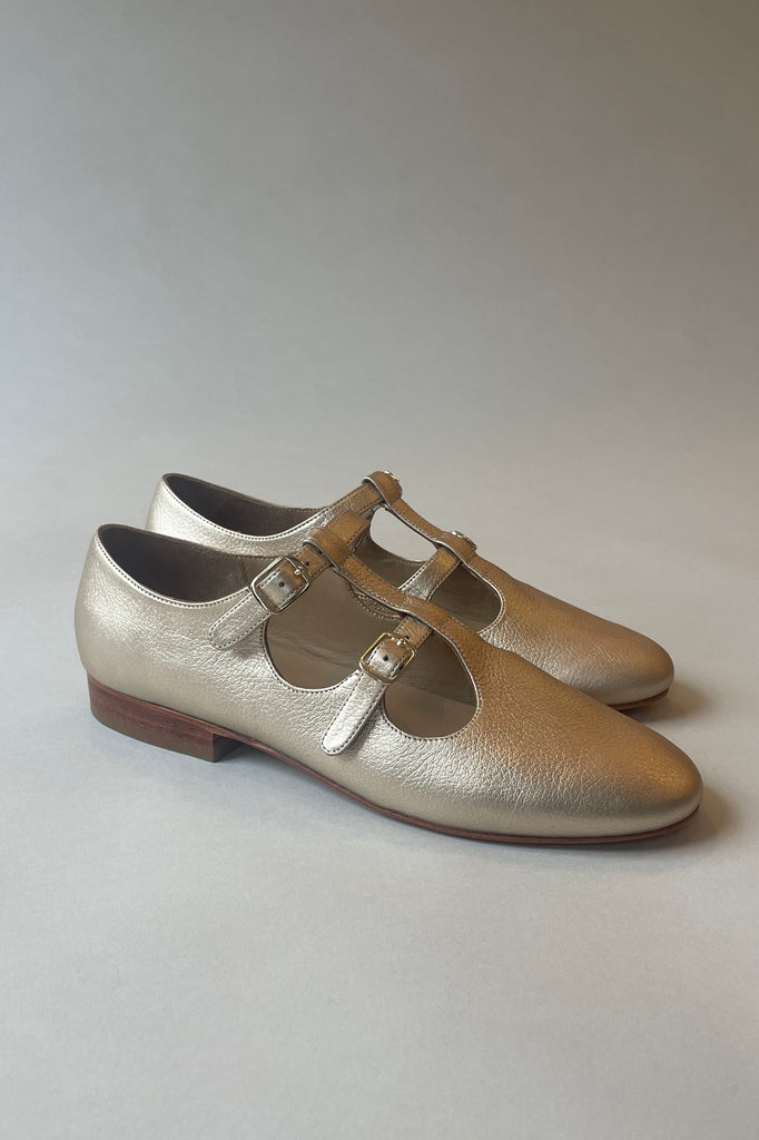 ALFIE FLAT METALLIC GOLD CARON CALLAHAN