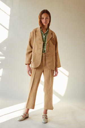 CARISI PANT | OCHRE LINEN SUITING