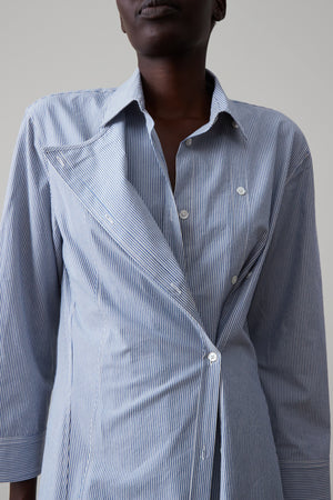 JONES SHIRTDRESS | BLUE TICKING STRIPE