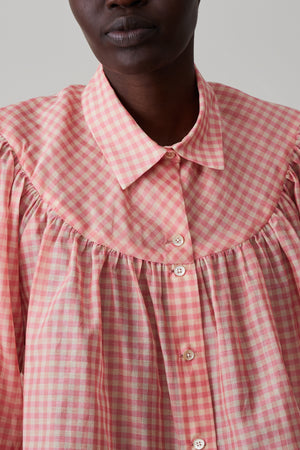 ROBERTA SHIRT | PINK HOP GINGHAM