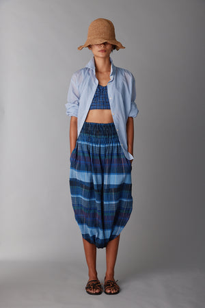 TULIP PANT | BLUE MADRAS PLAID