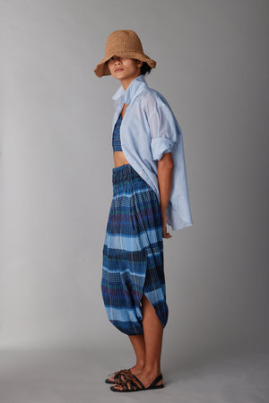 TULIP PANT | BLUE MADRAS PLAID
