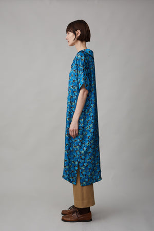 ARTHUR DRESS | PETROL PALM FLORAL VISCOSE