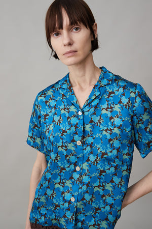 JOHAN SHIRT | PETROL PALM FLORAL VISCOSE