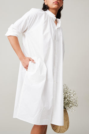 AURORA DRESS | WHITE POPLIN