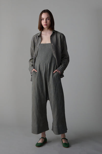MALI JUMPSUIT | MOSS CHECK DOUBLE CLOTH – CARON CALLAHAN
