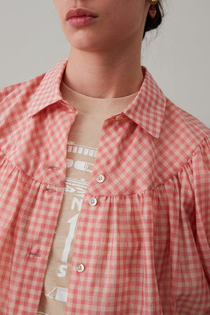 ROBERTA SHIRT | PINK HOP GINGHAM