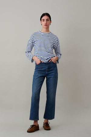 MILES SHIRT | BLUE AND WHITE STRIPE