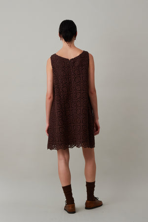 JEANINE DRESS | CHOCOLATE COTTON LACE