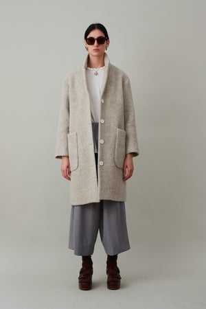 ARDEN JACKET | GREY FUZZY WOOL