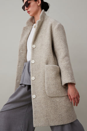 ARDEN JACKET | GREY FUZZY WOOL