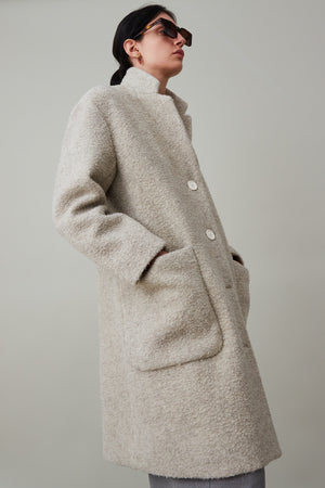 ARDEN JACKET | GREY FUZZY WOOL