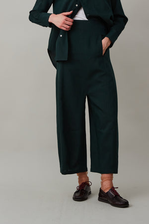 MORGAN PANT | FOREST TROPICAL WOOL