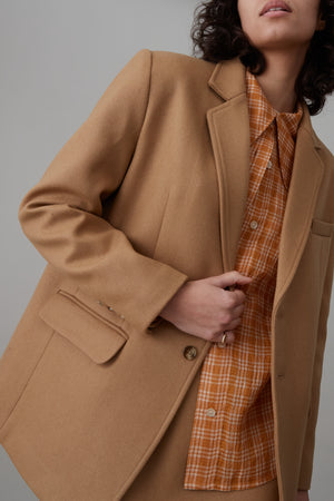 Camel melton coat online