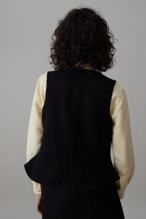 JACOB VEST | BLACK MELTON WOOL