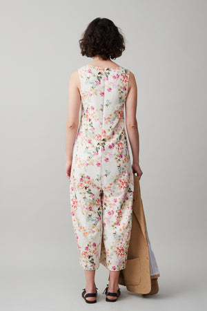 MORGAN JUMPSUIT | RAW SILK FLORAL PRINT