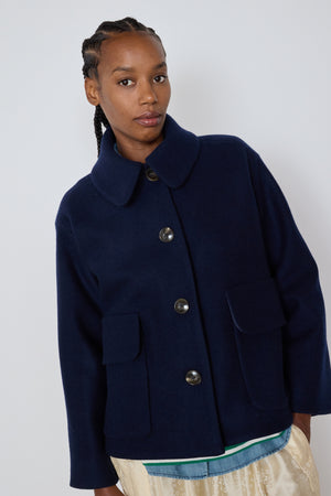 TRINITY COAT | NAVY WOOL MELTON
