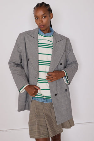 ADOLFO COAT | BLACK & WHITE GLEN CHECK