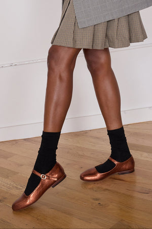 ELLIE MARY JANES | ROSE METALLIC