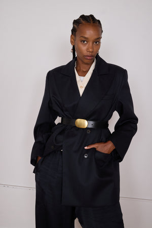 ADOLFO COAT | BLACK WOOL