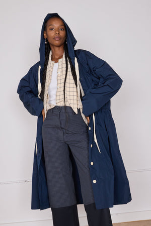 SIMONE TRENCH | NAVY CRISP NYLON