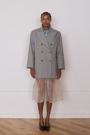 ADOLFO COAT | BLACK & WHITE GLEN CHECK