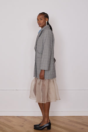 ADOLFO COAT | BLACK & WHITE GLEN CHECK