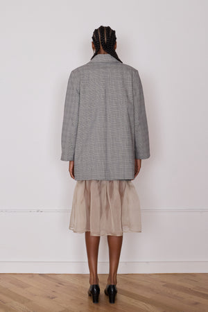 ADOLFO COAT | BLACK & WHITE GLEN CHECK