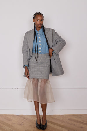 ADOLFO COAT | BLACK & WHITE GLEN CHECK