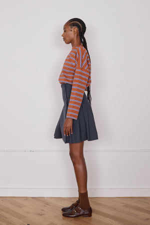 TOSHI SKIRT | MINI CHECK NAVY CRISP COTTON
