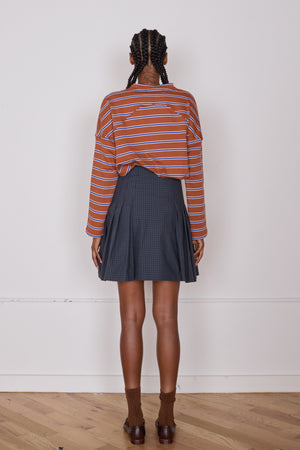 TOSHI SKIRT | MINI CHECK NAVY CRISP COTTON