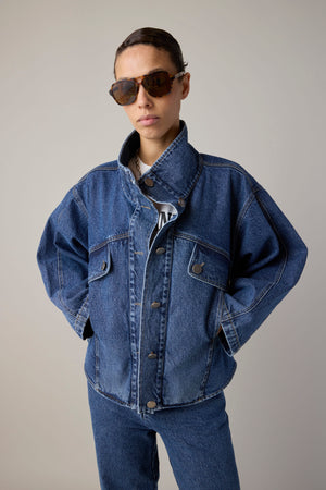 OVERSIZED AUGIE JACKET | DARK DENIM – CARON CALLAHAN