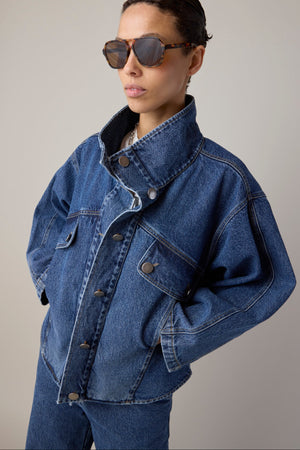 OVERSIZED AUGIE JACKET | DARK DENIM – CARON CALLAHAN