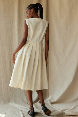 CORA DRESS | CREAM SILK COTTON