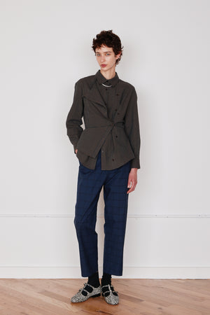 JOANNA SHIRT | BLACK & CAMEL GINGHAM SEERSUCKER