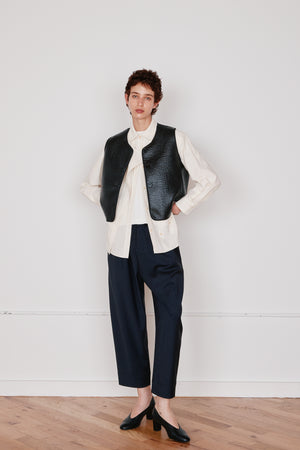 BILLIE VEST | Black PATENT WOOL XS BILLIE VEST | Black PATENT WOOL XS