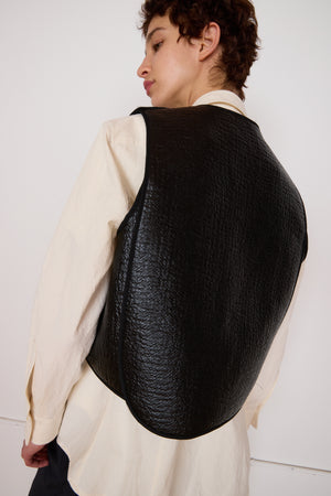 BILLIE VEST | BLACK PATENT WOOL