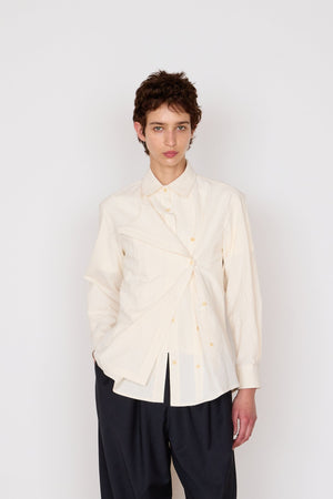 JOANNA SHIRT | CREAM DRAPEY RIPSTOCK