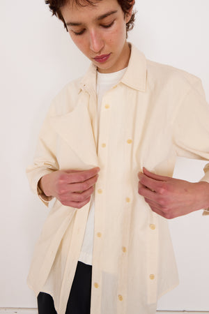 JOANNA SHIRT | CREAM DRAPEY RIPSTOCK