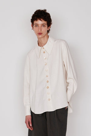 CARISSA SHIRT | CREAM DRAPEY RIPSTOCK