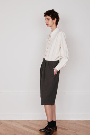 SCOTTIE CULOTTES | BLACK & CAMEL GINGHAM SEERSUCKER