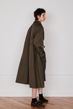 GODFREY TRENCH| OLIVE & COBALT BONDED TWILL