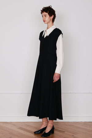 ENZO DRESS | BLACK VISCOE LINEN