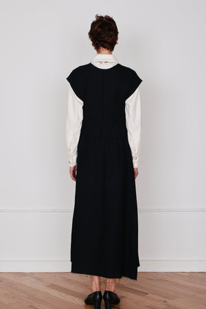ENZO DRESS | BLACK VISCOE LINEN