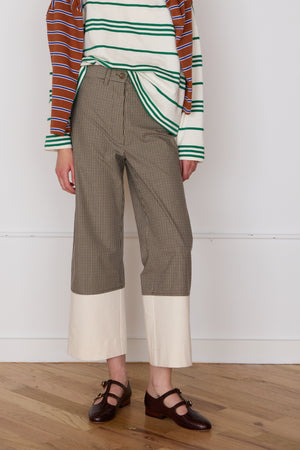 STEWART PANT | BROWN & BLACK MINI CHECK